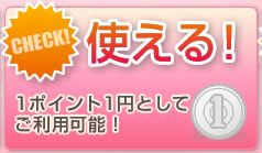 使える! 1ポイント1円としてご利用可能!